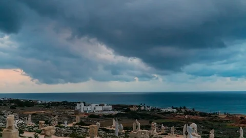 Storm clouds over the sea coast Stock Footage 123202277