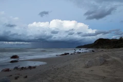 Storm clouds over the sea Stock Photos