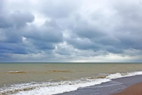 Storm clouds over the sea surface Foto stock