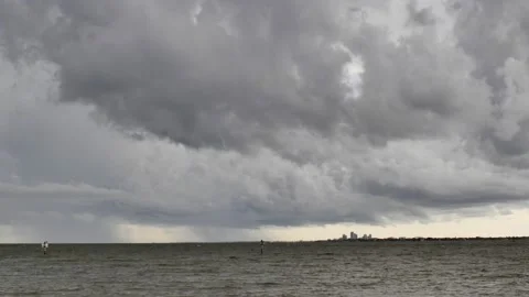 Storm Clouds Over Tampa Bay Time Lapse Stock Footage
