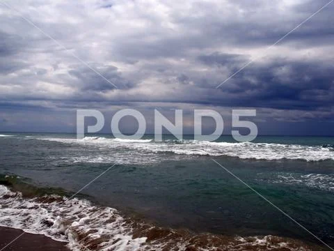 Storm clouds over the Tyrrhenian sea Stock Photos
