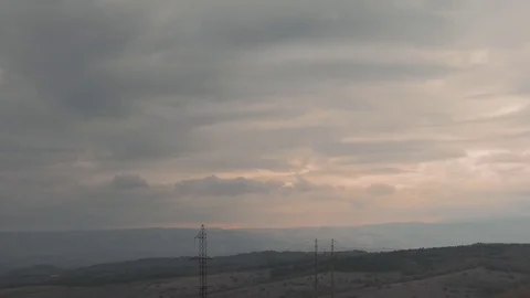 Storm clouds over valley, time lapse Stock Footage 81373817