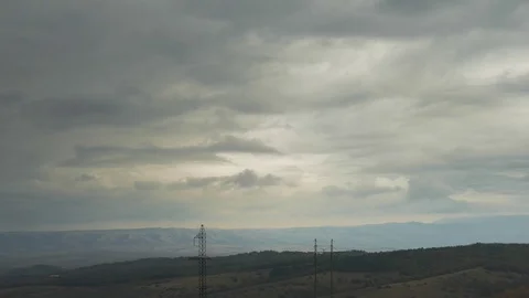 Storm clouds over valley, time lapse Stock Footage 81373851