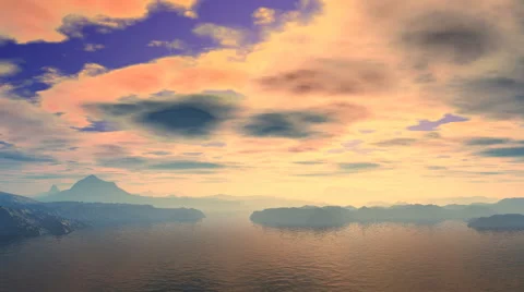 Storm clouds over the water Stock Footage 42722490