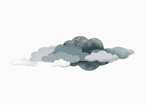 Storm clouds over white background Stock Illustration
