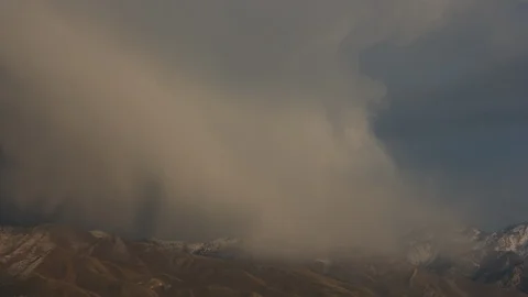 Storm Clouds passing mountain Stock Footage 98300823