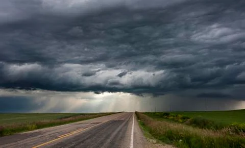 Storm Clouds Prairie Sky Stock-Fotos