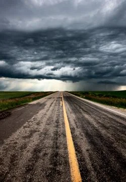 Storm Clouds Prairie Sky 스톡 사진