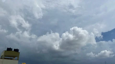 Storm clouds with the rain. Dark huge cloud sky black stormy cloud Video stock 162172168