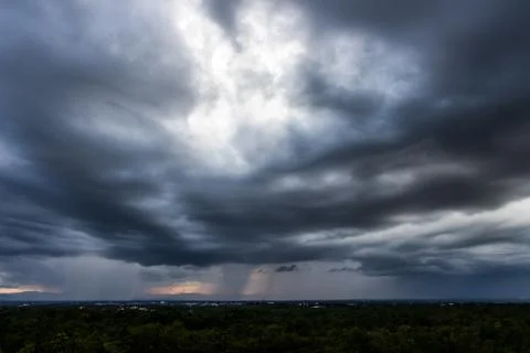 Storm clouds with the rain Stock Photos