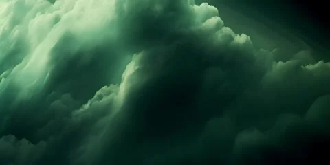 Storm Clouds. Realistic storm mystery clouds and smoke green and black Fog Stock Footage 255834765