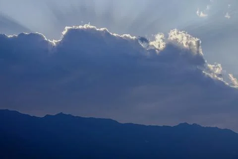 Storm Clouds Rolling over Blue Mountains Stock Photos
