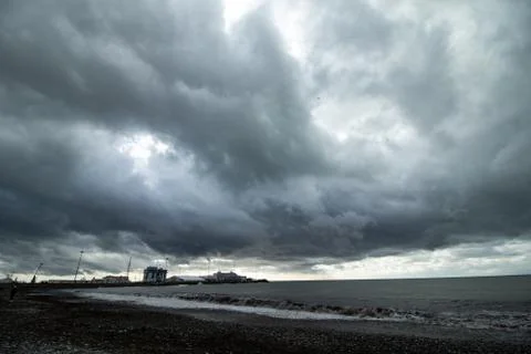Storm clouds by the sea Stock Photos