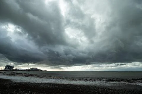 Storm clouds by the sea Stock Photos