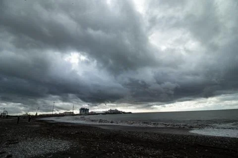 Storm clouds by the sea Stock Photos