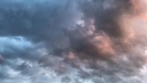 Storm clouds in the sky during sunset.	 Stock Footage 317371877