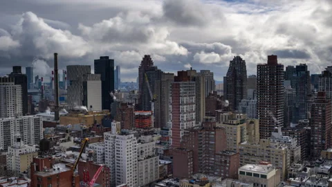 Storm Clouds Skyscrapers Timelapse Stock Footage 260741780