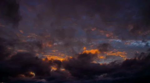 Storm clouds at sunset Stock Footage 47944657