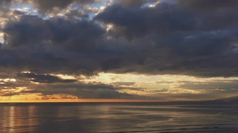 Storm clouds at sunset Stock Footage 104685215