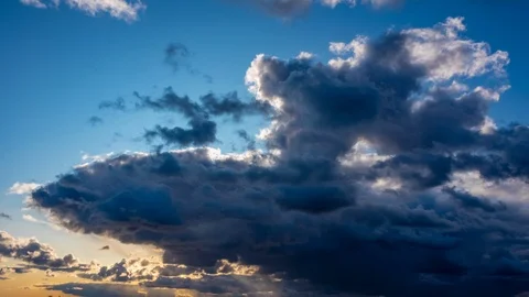 Storm clouds in the sunset time. Timelapse Stock Footage 116656750
