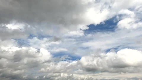 Storm clouds in time lapse and blue sky on a windy Video stock 251208108