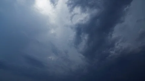 Storm clouds, time-lapse,dark storm clouds are moving fast at viewer.Timelapse Stock Footage 91241165