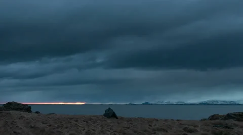Storm clouds timelapse in Iceland Stock Footage 36172598