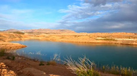 Storm Clouds Twilight Lake Meade Video stock 37125271
