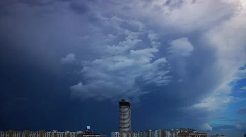 Storm clouds under city Video stock 31027511