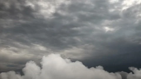 Storm clouds. View and movement from airplane. Stock Footage 58596371