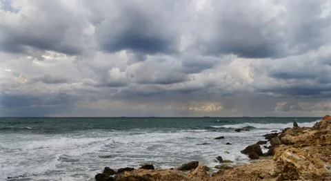 Storm on the coast. Stock Photos