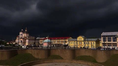 A storm is coming to the city Stock Footage 159229685