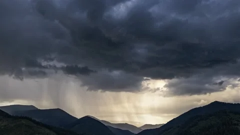 The Storm is Coming with Dark Sky, Dramatic Clouds and Rain, Time Lapse Stock Footage 316260417