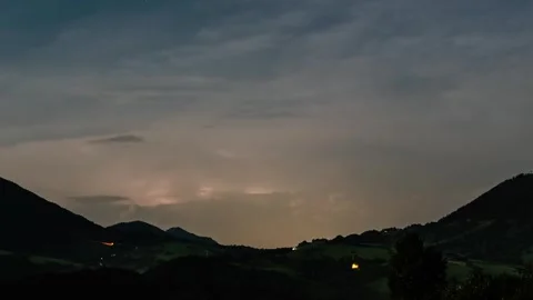 Storm is Coming with Dramatic Clouds and Lighting in Summer Night Time Lapse Stock Footage 310829310