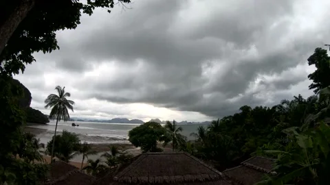 Storm coming in the island Video stock 146007572
