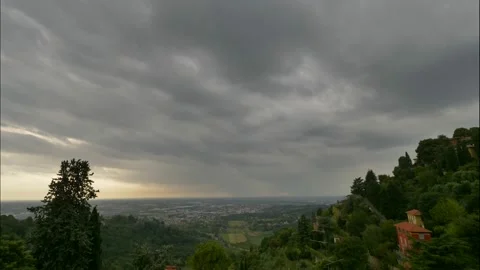 Storm coming over Bergamo Stock Footage 138248133
