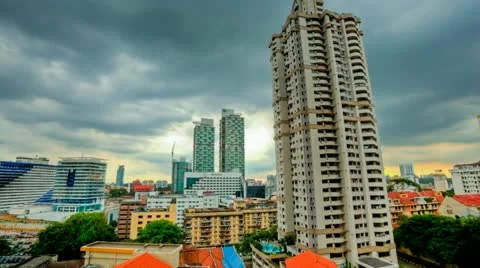 Storm is coming Over Kuala Lumpur Skyline, Timelapse in HDR Stock Footage 10896889
