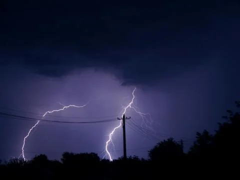 Storm in the dark with the flashes Stock-Fotos