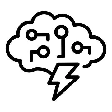 Storm data cloud icon outline vector. Information data Stock Illustration