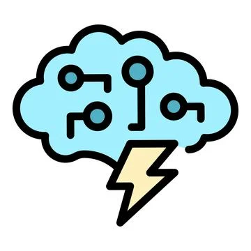 Storm data cloud icon vector flat Stock Illustration