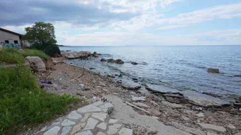 Storm Destroys Beachside Path Leaving Debris Everywhere Stock Footage 306315877