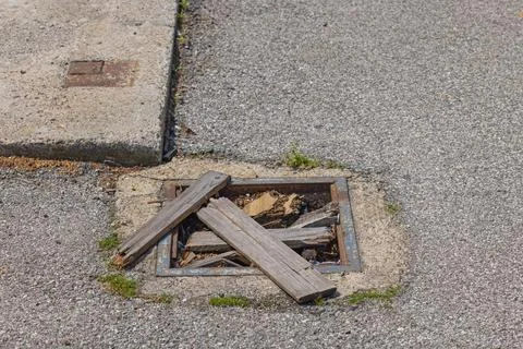 Storm Drain Damage Stock Photos