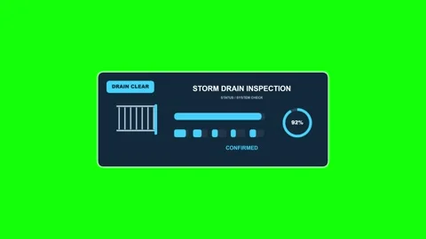 Storm Drain Inspection Clear Green Screen Overlay Stock Footage 343820607