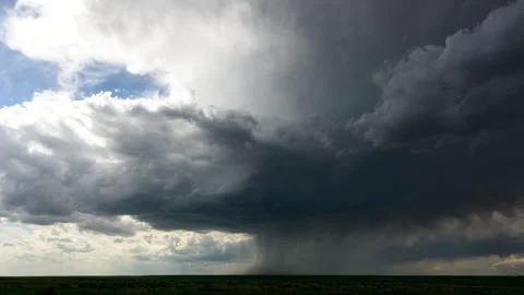 Storm drops rain in the plains Stock Footage 272741024