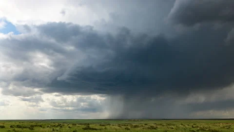 Storm Dumps Rain in the Plains Stock Footage 272729172