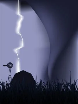 Storm at the farm Stock Illustration