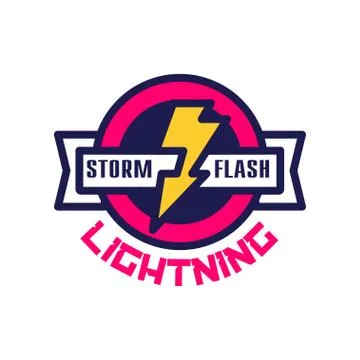 Storm flash lightning logo, badge with lightning symbol, design element for Stock Illustration