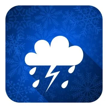 Storm flat icon, christmas button, waether forecast sign. Stock Illustration