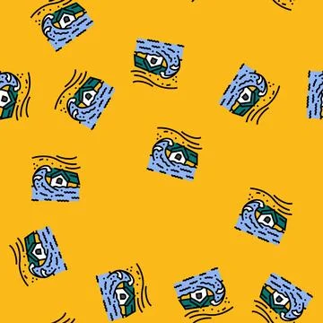 Storm flood disaster vector seamless pattern Stock Illustration
