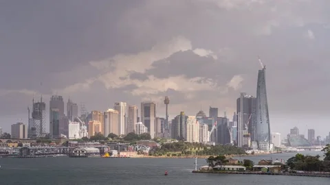 Storm Formation Over CBD Sydney Timelapse Stock Footage 141888947
